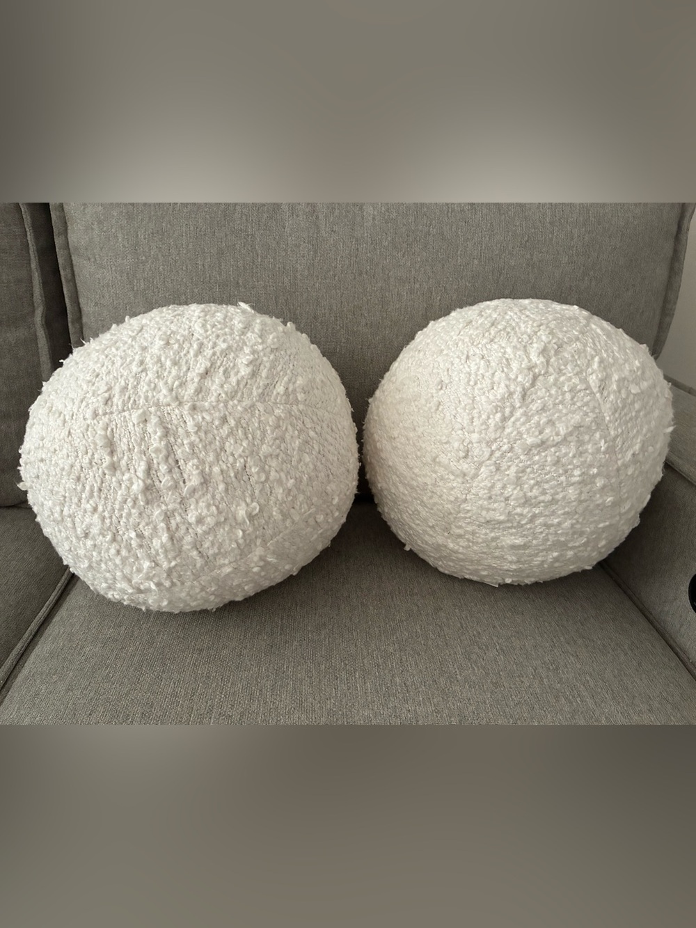 Threshold Round Bouclé Throw Pillows - White (Pair)